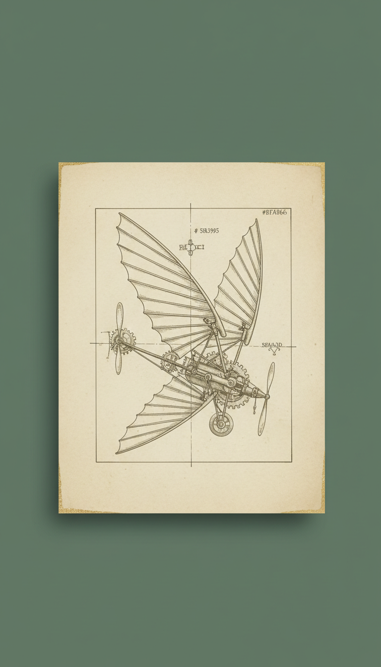 Leonardo’s Machines Illustrated Portfolio Print